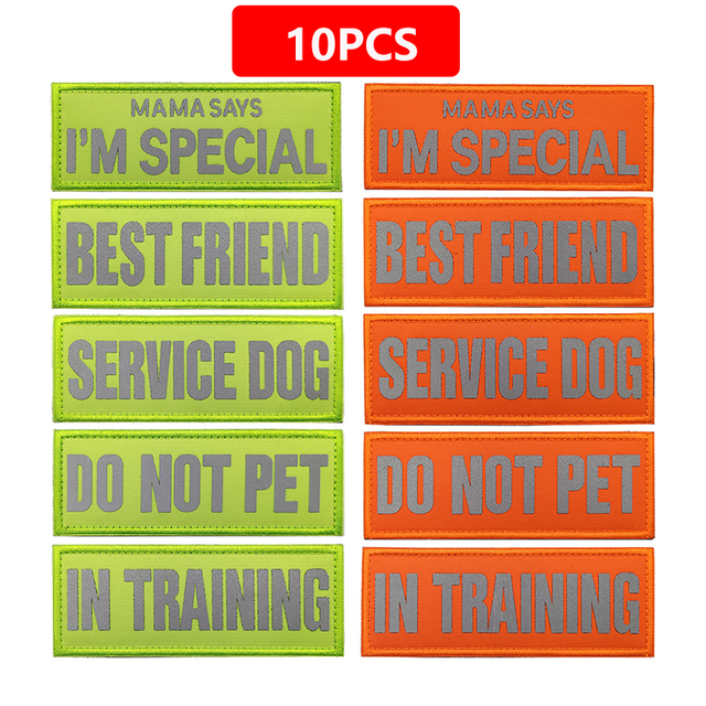 10PCS 3D Reflective Velcro Patch SERVICE DOG IN TRAINING DO NOT